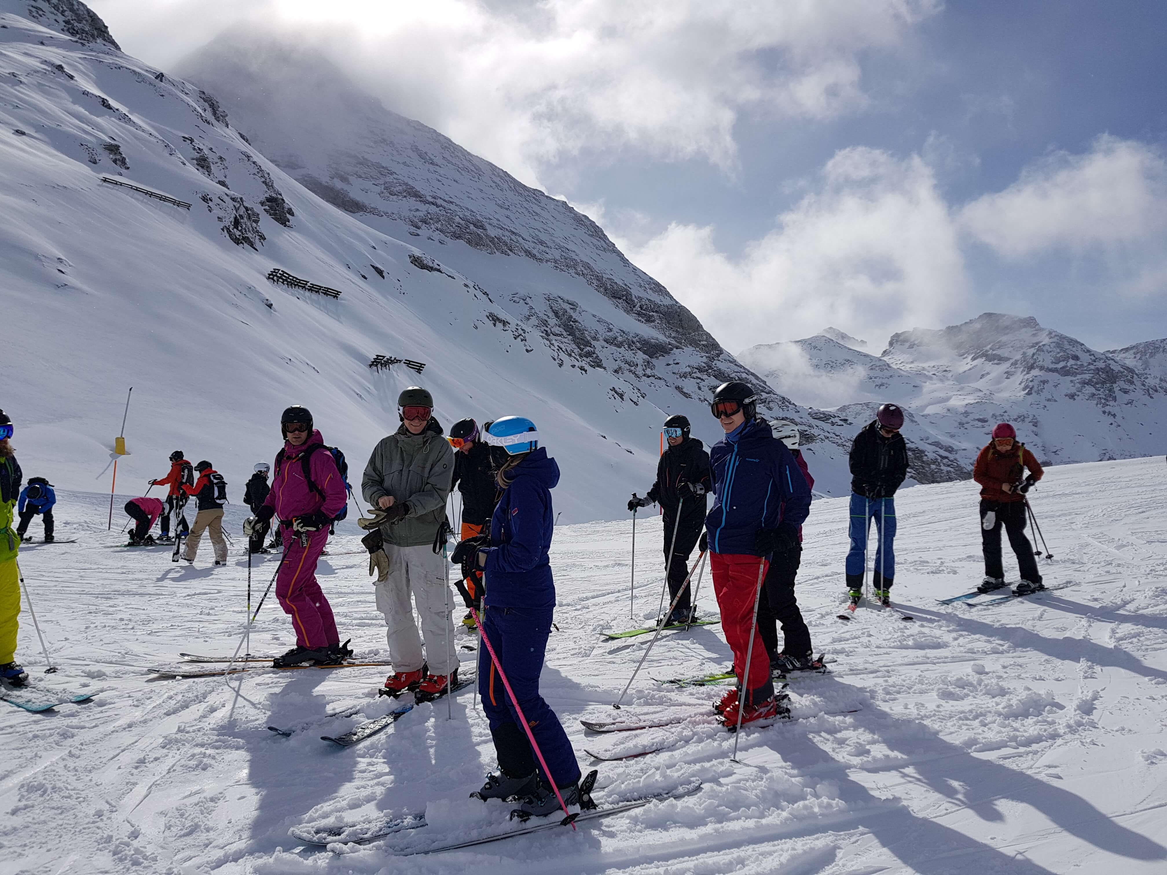 Employés en sortie ski