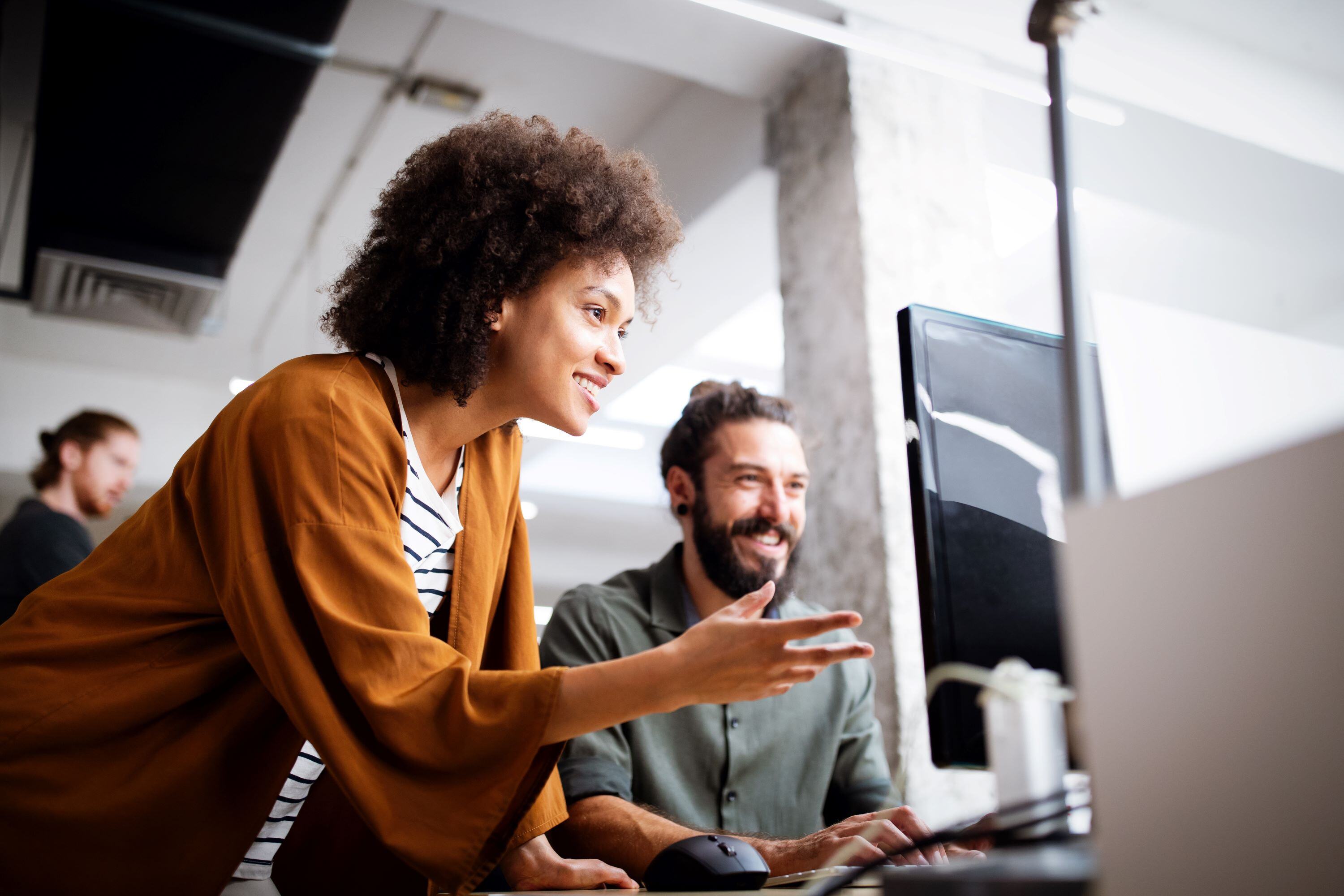 People training on their computer