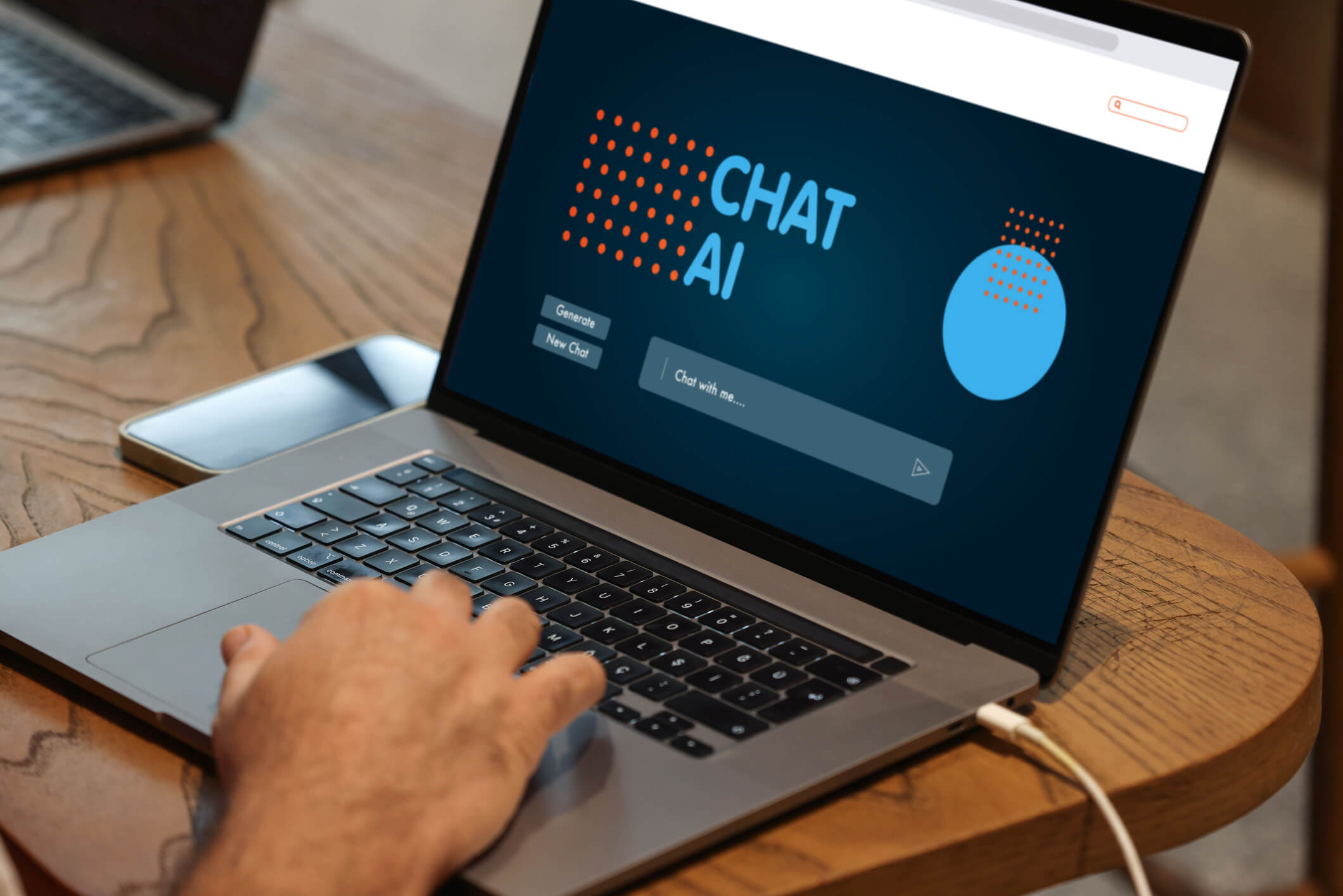 Une personne utilisant un chatbot sur un ordinateur